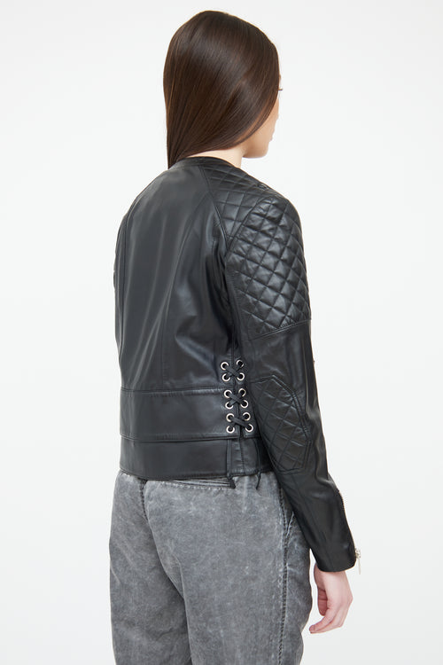 Balenciaga Black Leather Moto Jacket