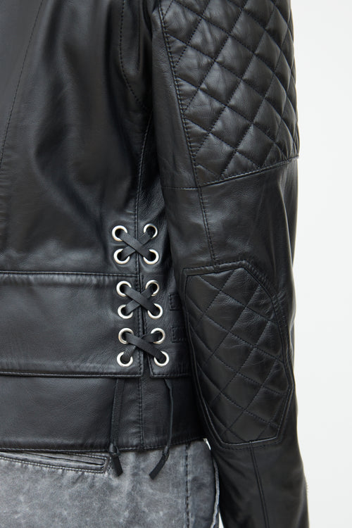 Balenciaga Black Leather Moto Jacket