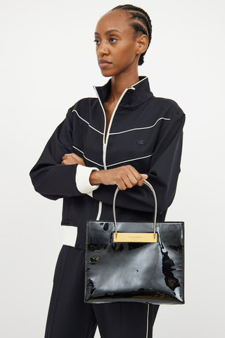 Balenciaga Black Patent Cable Shopper Bag