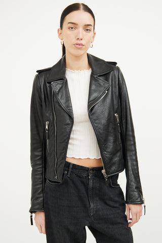 Balenciaga Black Leather Moto Jacket