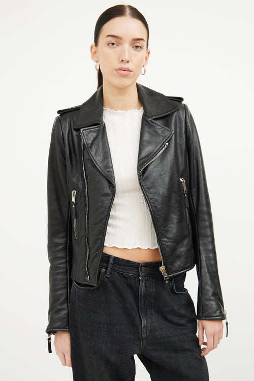 Balenciaga Black Leather Moto Jacket