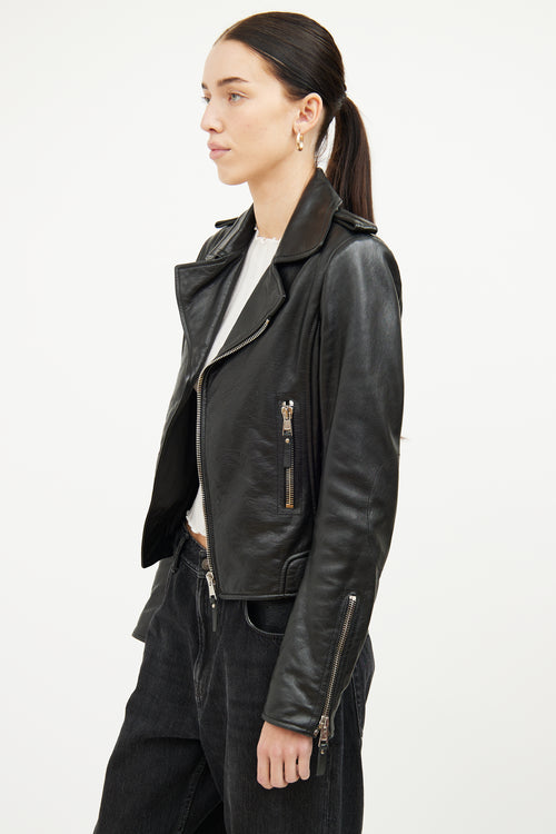 Balenciaga Black Leather Moto Jacket