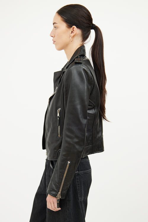 Balenciaga Black Leather Moto Jacket