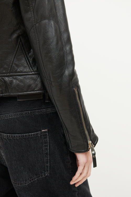 Balenciaga Black Leather Moto Jacket