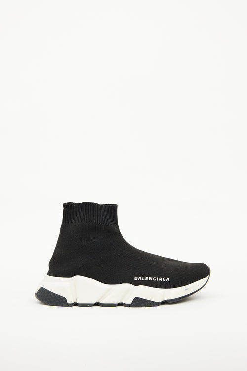 Black 
White Speed Knit Sneaker Balenciaga