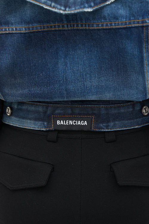 Balenciaga Blue Dark Wash Swing Denim Jacket