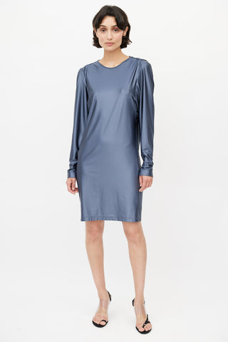 Balenciaga Blue Drape Dress