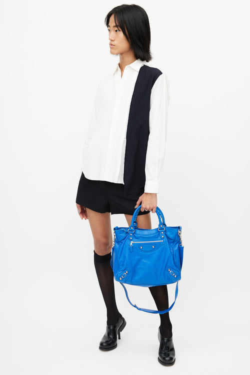 Balenciaga Blue Leather City Bag