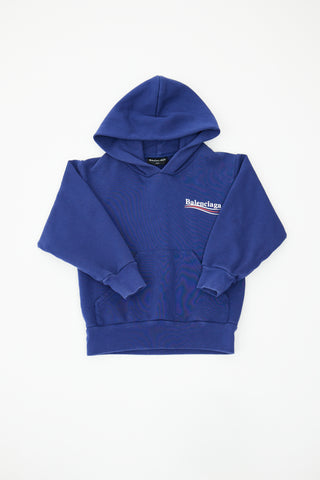 Balenciaga Navy Logo Small Hoodie