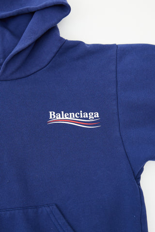 Balenciaga Navy Logo Hoodie