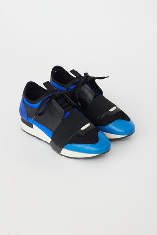 Balenciaga Blue 
Multi Race Runner Sneaker