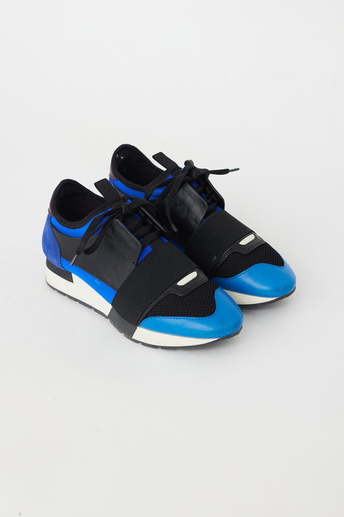 Balenciaga Blue 
Multi Race Runner Sneaker