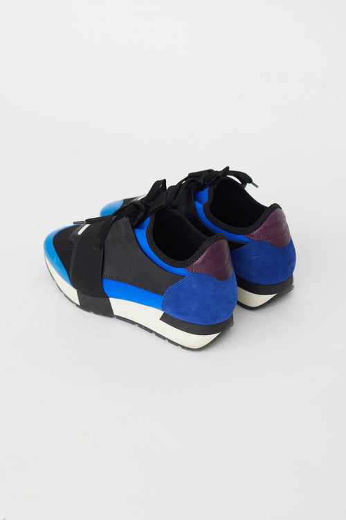 Balenciaga Blue 
Multi Race Runner Sneaker