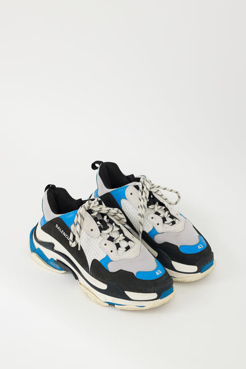 Balenciaga Blue 
Multicolour Triple S Sneaker