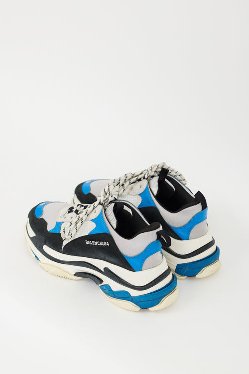 Balenciaga Blue 
Multicolour Triple S Sneaker