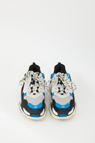 Balenciaga Blue 
Multicolour Triple S Sneaker