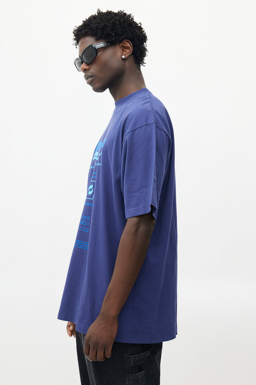 Balenciaga Blue Recycle Logo T-Shirt