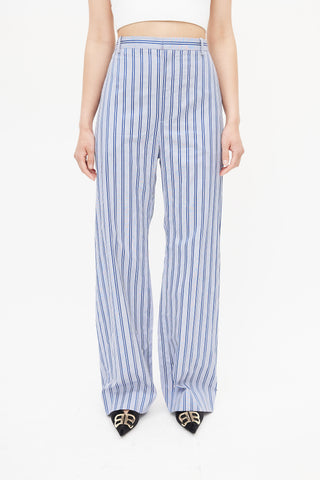 Balenciaga Blue 
White Stripe Trouser