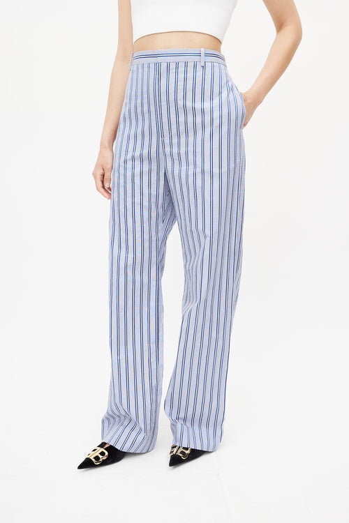 Balenciaga Blue 
White Stripe Trouser