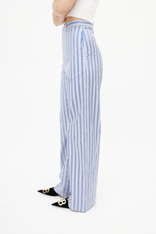 Balenciaga Blue 
White Stripe Trouser