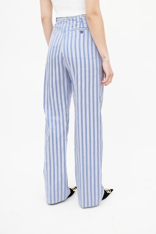 Balenciaga Blue 
White Stripe Trouser