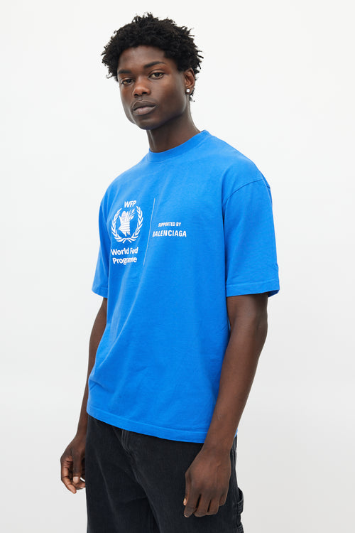 Balenciaga Blue 
White World Food Programme T-Shirt