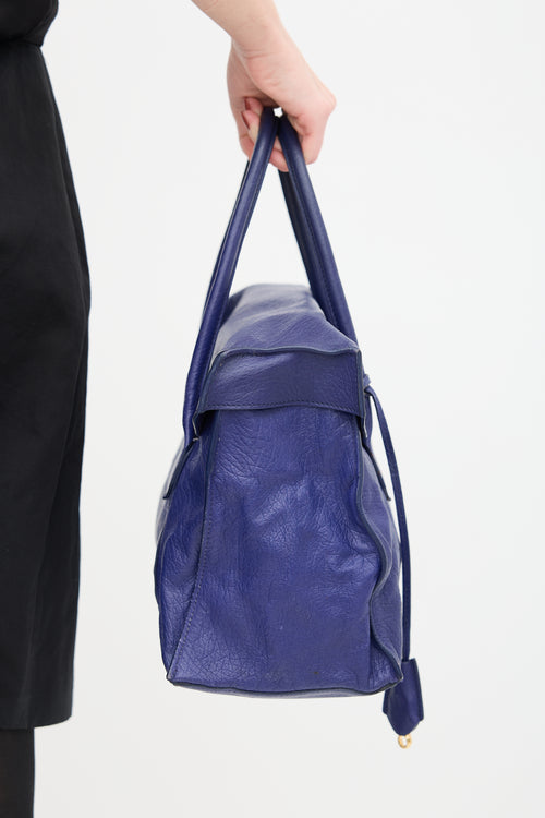 Balenciaga Blue Leather Top Handle Bag