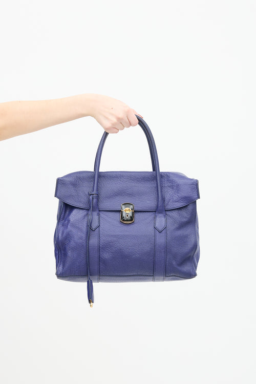 Balenciaga Blue Leather Top Handle Bag