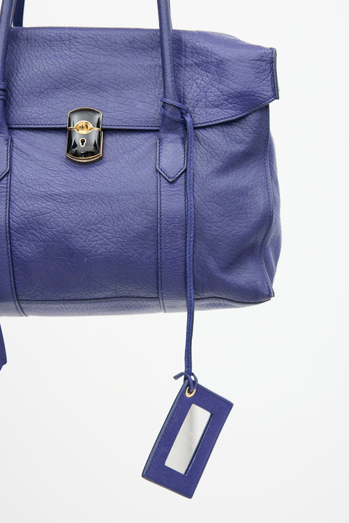 Balenciaga Blue Leather Top Handle Bag