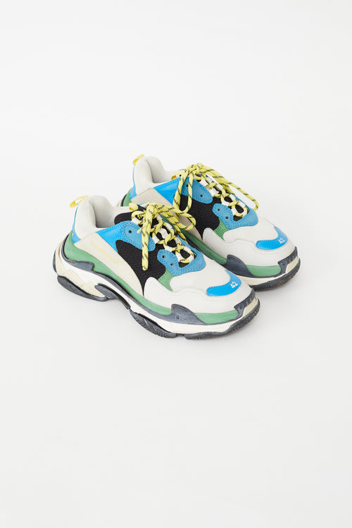 Balenciaga Blue 
Multi Triple S Chunky Sneaker