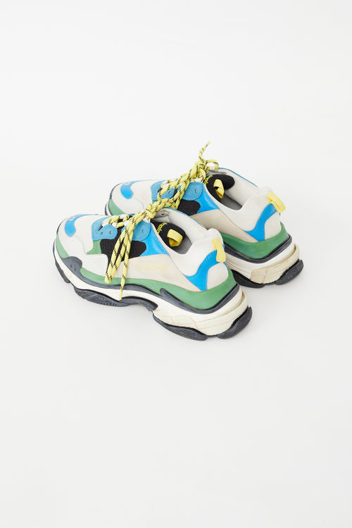 Balenciaga Blue 
Multi Triple S Chunky Sneaker