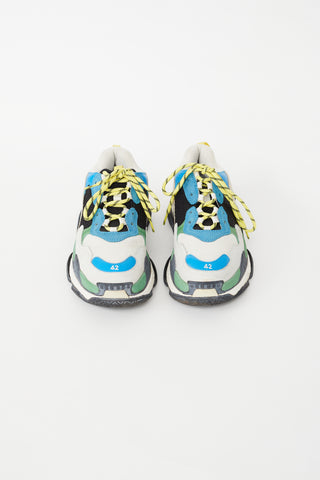 Balenciaga Blue 
Multi Triple S Chunky Sneaker