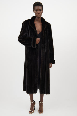 Balenciaga Dark Brown Fur Coat