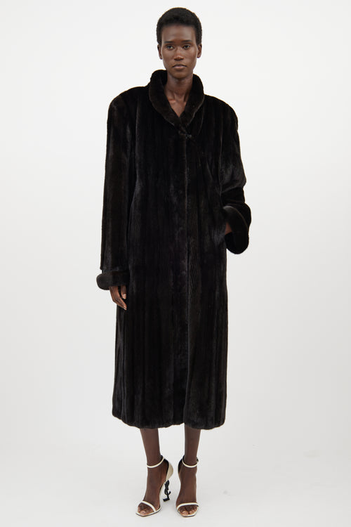 Balenciaga Dark Brown Fur Coat