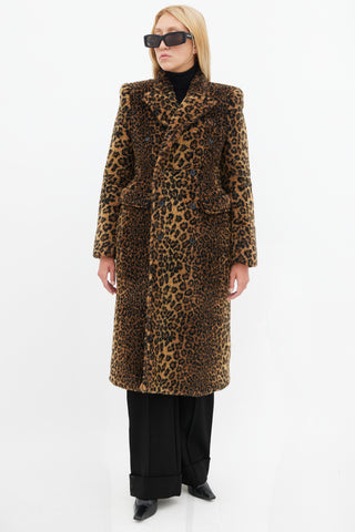 Balenciaga Brown 
Black Hourglass Faux Fur Coat