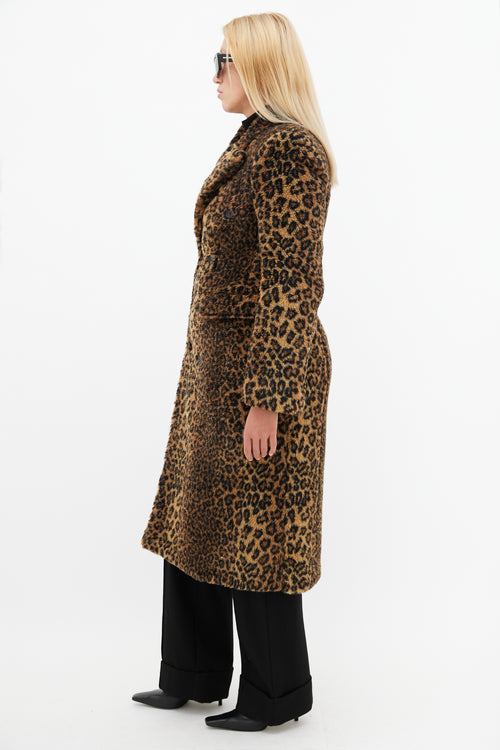 Balenciaga Brown 
Black Hourglass Faux Fur Coat