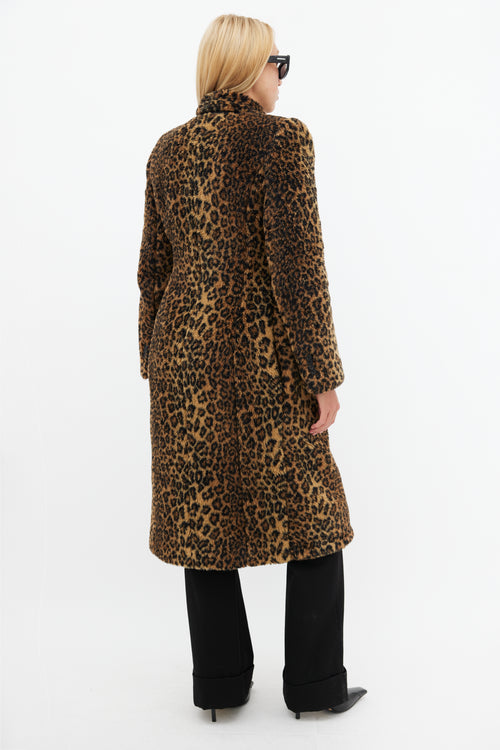 Balenciaga Brown 
Black Hourglass Faux Fur Coat