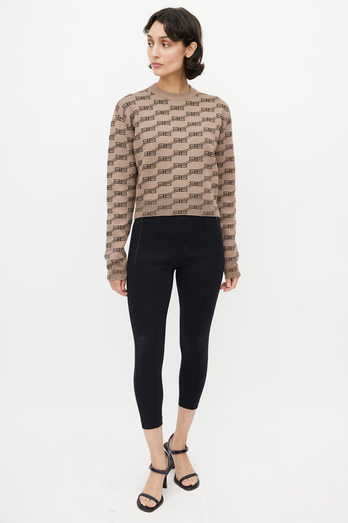 Balenciaga Brown Monogram Knit Sweater