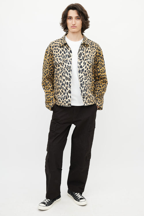 Balenciaga Brown 
Multicolour Print Denim Jacket