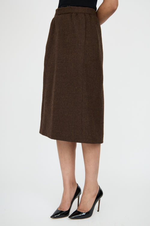 BalenciagaBrown Wool Blazer 
Skirt Set