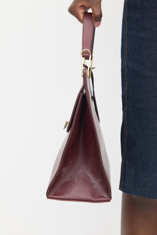 Balenciaga Burgundy Leather Le Dix Cartable M Bag