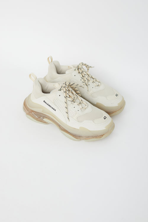 Balenciaga Cream 
Beige Triple S  Sneaker