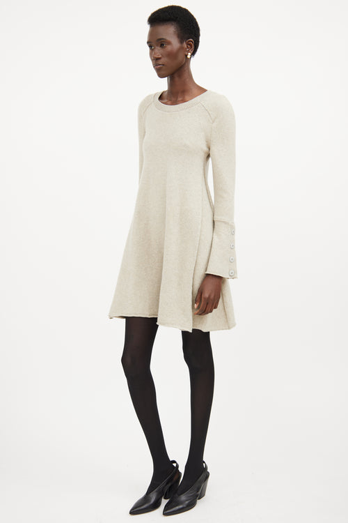 Balenciaga Grey Wool Knit Sweater Dress