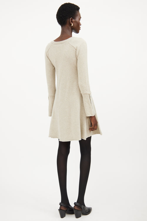 Balenciaga Grey Wool Knit Sweater Dress