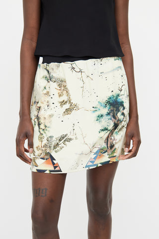 Balenciaga 13 Cream Tree Graphic Skirt