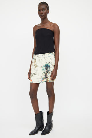 Balenciaga 14 Cream Tree Graphic Skirt