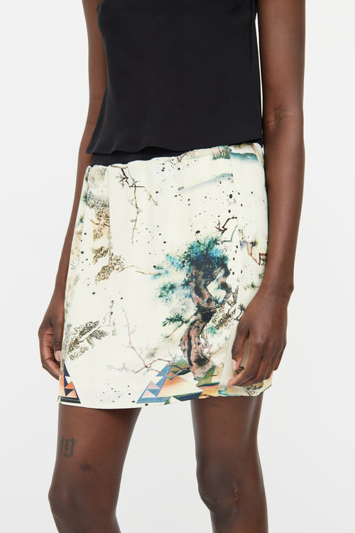 Balenciaga 15 Cream Tree Graphic Skirt