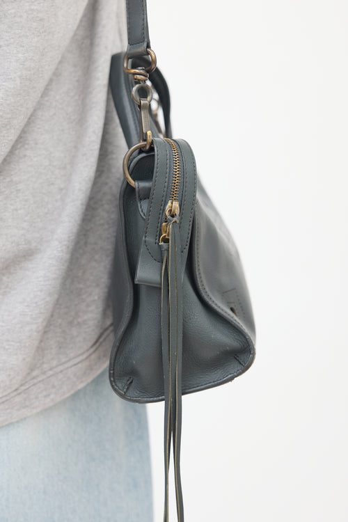 Balenciaga Dark Grey Leather Blackout City Bag