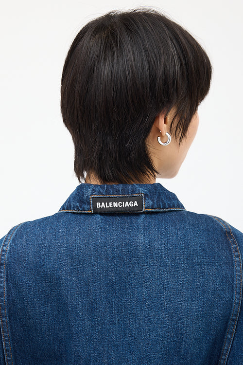 Balenciaga Dark Wash Denim Upside Down Jacket