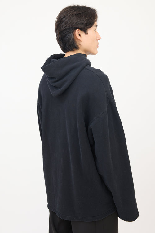 Balenciaga FW 2021 Black Free Logo Oversized Hoodie